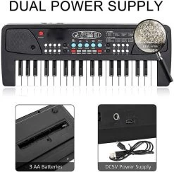 KAVANA Kids Piano Keyboard,with Microphone Portable Electronic Keyboards Musical Toys Pianos For Girls And Boys Ages 3-12 Analog Portable Keyboard   (37 Keys)