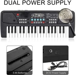 KAVANA Piano Keyboard, Piano For Kids With Microphone Portable Electronic Keyboards Recording And Replay Music Piano Keyboard Analog Portable Keyboard   (37 Keys)