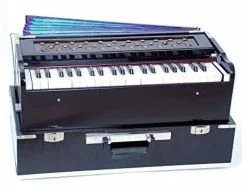 KHALSA MUSICAL 2 Line Reed 42 Keys Folding Portable Harmonium High Sound Quality Bag 3.5 Octave Hand Pumped Harmonium   (Seven Fold Bellow, Bass Reed)