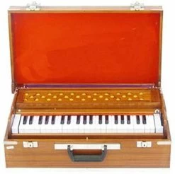 MAGA MART Folding Harmonium A440 Rosewood Color 42 Keys With Bag 3.5 Octave Hand Pumped Harmonium   (Seven Fold Bellow, Bass Reed, Male Reed)