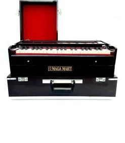 MAGA MART FOLDING HARMONIUM SUPER SOUND QUALAITY With Padded Bag FOLDING HARMONIUM SUPER SOUND QUALAITY With Padded Bag 3.5 Octave Hand Pumped Harmonium   (Seven Fold Bellow, Bass Reed, Male Reed)