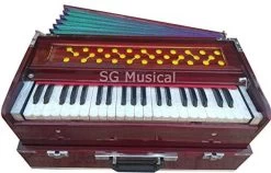SG MUSICAL 2 Line Keyboard 42 Keys Portable Harmonium Coupler Folding Harmonium Cover MGNHFOL04 3.5 Octave Hand Pumped Harmonium   (Seven Fold Bellow, Bass Reed, Male Reed)