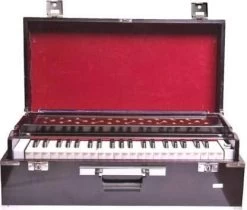 SG MUSICAL 2 Line Keyboard 42 Keys Portable Harmonium Coupler Folding Harmonium Cover MGNHFOL27 3.5 Octave Hand Pumped Harmonium   (Seven Fold Bellow, Bass Reed, Male Reed)