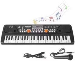 Just97 49 Key Piano Keyboard Toy For Kids P15 Dc Power Option+Recording Microphone Multi Colour Keys With USB Charging P15 Analog Portable Keyboard   (49 Keys)
