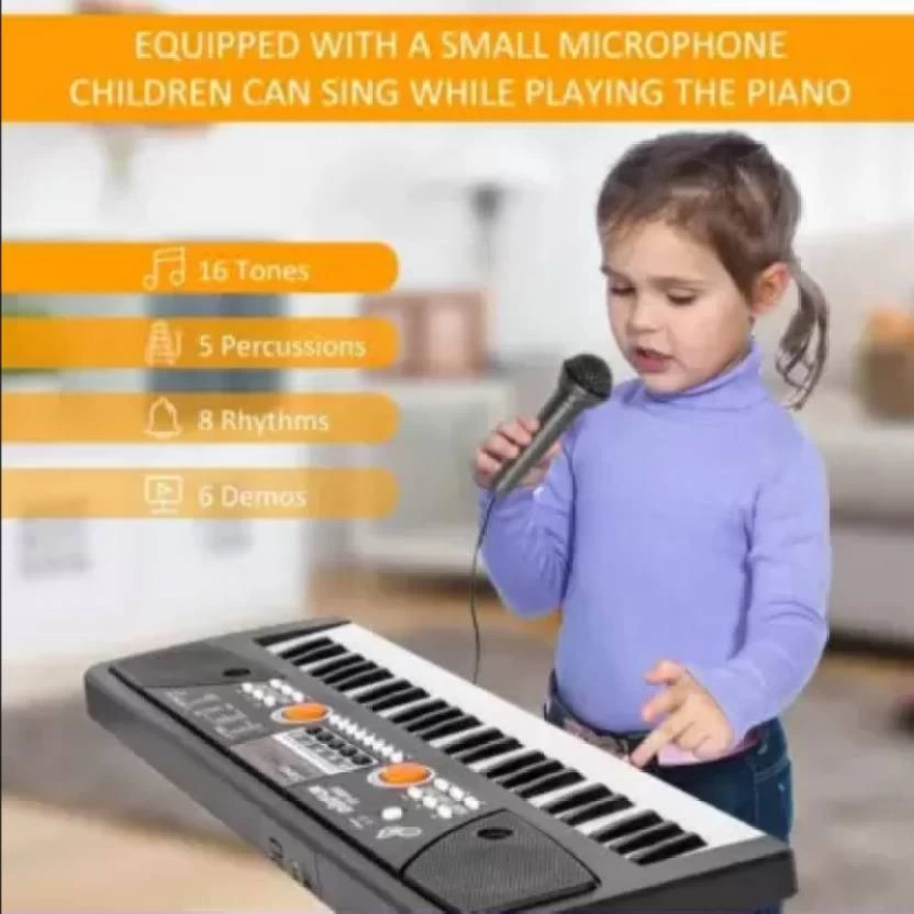 Just97 49 Key Piano Keyboard Toy For Kids P38 Dc Power Option+Recording Microphone Multi Colour Keys With USB Charging P38 Analog Portable Keyboard (49 Keys) 6 Just97 49 Key Piano Keyboard Toy For Kids P38 Dc Power Option+Recording Microphone Multi Colour Keys With USB Charging P38 Analog Portable Keyboard (49 Keys) - Image 4