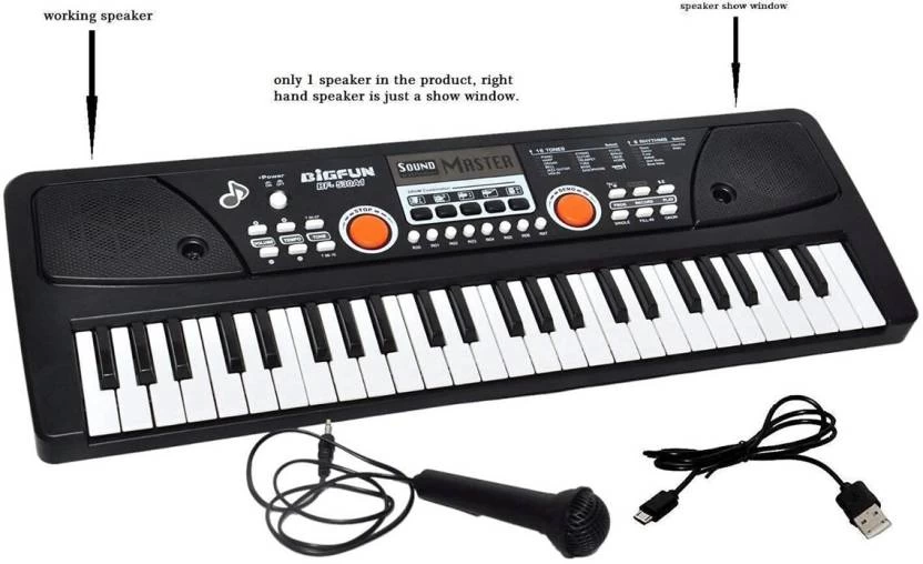 Just97 49 Key Piano Keyboard Toy For Kids P38 Dc Power Option+Recording Microphone Multi Colour Keys With USB Charging P38 Analog Portable Keyboard (49 Keys) 5 Just97 49 Key Piano Keyboard Toy For Kids P38 Dc Power Option+Recording Microphone Multi Colour Keys With USB Charging P38 Analog Portable Keyboard (49 Keys) - Image 3