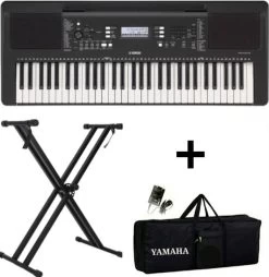 YAMAHA PSR - 373 + CARRY CASE + DOUBLE PIPE STAND + 5 LED LIGHTS PSR - 373 Digital Portable Keyboard   (61 Keys)