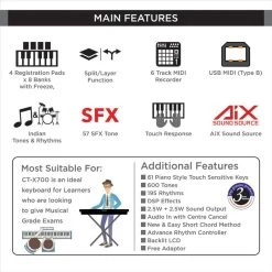 CASIO CT-X700 KS43A Digital Portable Keyboard   (61 Keys) -Qin Shop ct x700 casio original imafscdackdjdezd