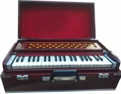 HS Internet Folding Harmonium Deluxe Quality With Carry Bag 3.5 Octave Hand Pumped Harmonium   (Two Fold Bellow, Bass Reed, Male Reed)