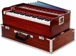 MAGA MART 2 Line Reed 42 Keys Folding Portable Harmonium High Sound Quality Bag 2 Line Reed 42 Keys Folding Portable Harmonium High Sound Quality Bag 3.5 Octave Hand Pumped Harmonium   (Seven Fold Bellow, Bass Reed, Female Reed)