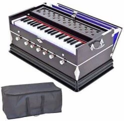 HS Internet Harmonium~440Hz~Extra Height~Long Sustain Sound~Yoga~Bhajan~Kirtan~Dj With Bag 4.25 Octave Hand Pumped Harmonium   (Two Fold Bellow, Bass Reed, Male Reed)