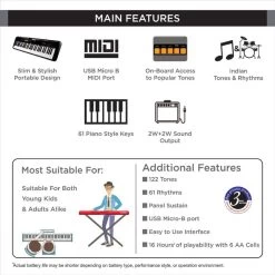 CASIO CT-S100BK KS45A Digital Portable Keyboard (61 Keys) 10 CASIO CT-S100BK KS45A Digital Portable Keyboard (61 Keys) -Qin Shop ks45 casio original imafscdaqbkgsemn