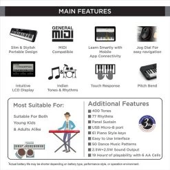 CASIO CT-S300BK KS49A Digital Portable Keyboard   (61 Keys) -Qin Shop ks49 casio original imafscdamemegjzb