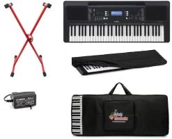 YAMAHA E373 PSR-E373, 61-Keys Touch Sensitive Digital Keyboard With Adapter, Padded Bag, Dust Cover And Red Stand Digital Portable Keyboard   (61 Keys)
